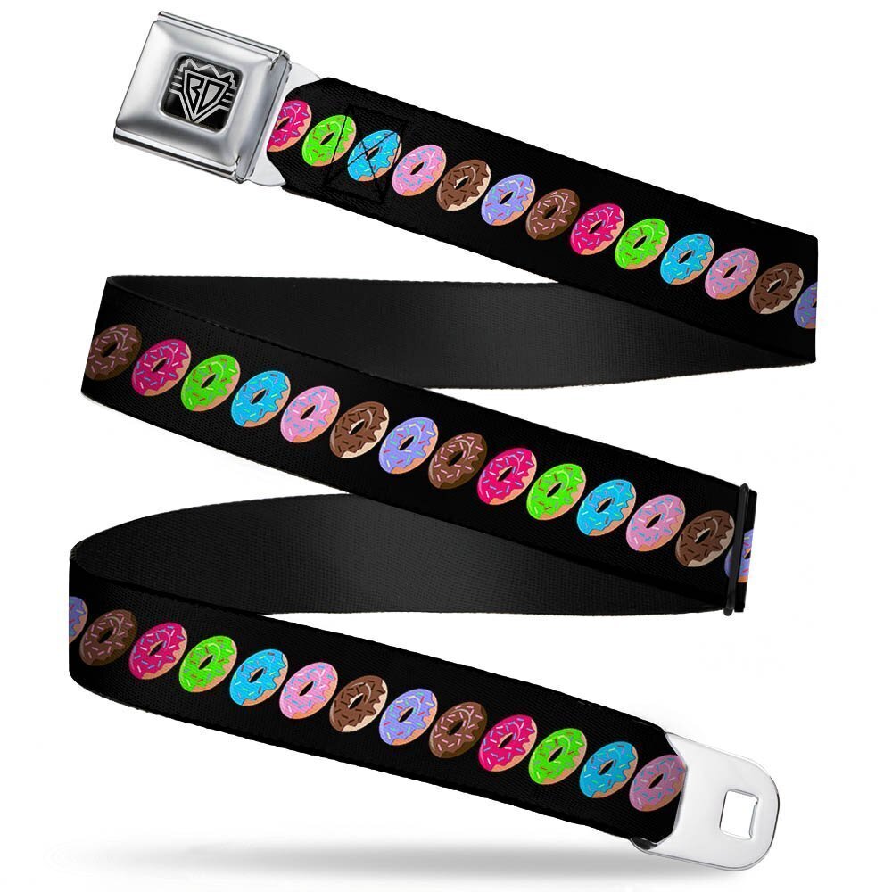 6378 Seatbelt Belt - Sprinkle Donuts Black/Multi Color - 1.0" Wide - 20-36